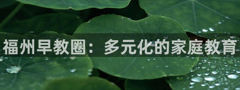 威九国际天美:福州早教圈:多元化的家庭教育