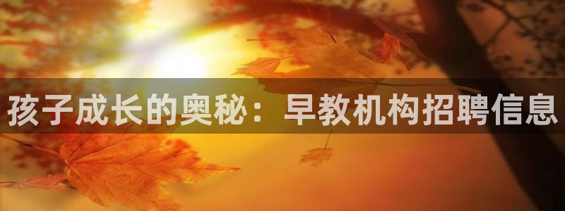 威九国际Sxsx：孩子成长的奥秘：早教机构招聘信息