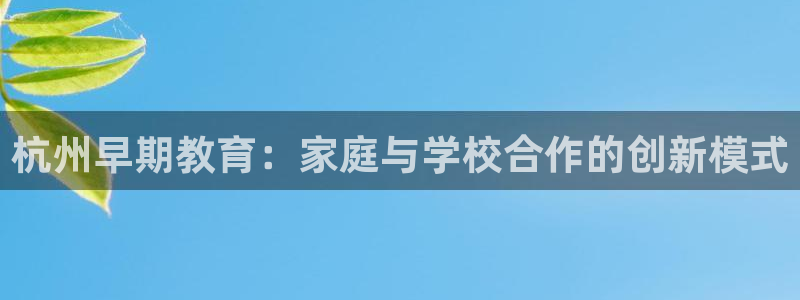 威九国际可以退钱吗怎么退款：杭州早期教育：家庭与学校合作的创新模式