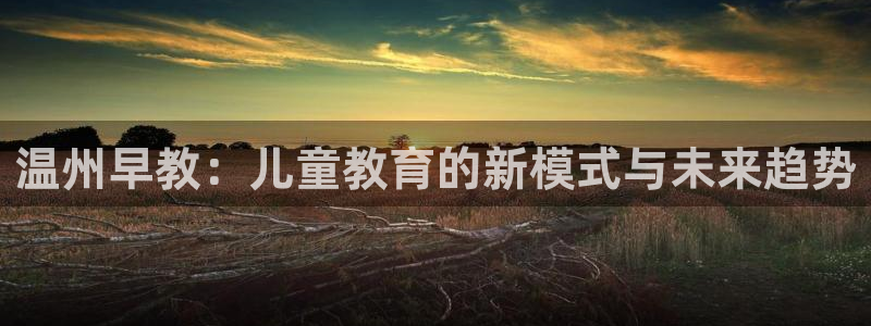 威九国际能提现吗是真的吗：温州早教：儿童教育的新模式与未来趋势